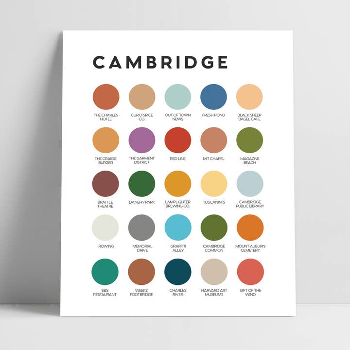 Cambridge Color Palette Print for wholesale by Lunch City Studio