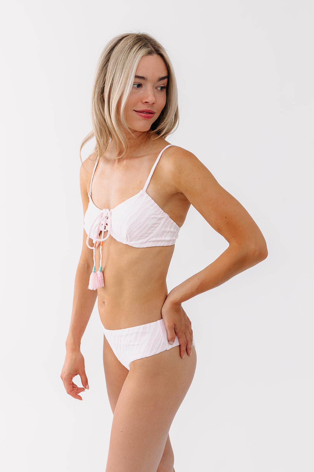 Summer Honey - Wholesale Swim Top - Women's - Underwire Swim Top - Pink and White Zebra1