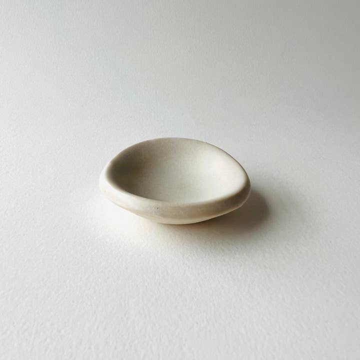 MoonMoon Ceramics - Wholesale Jewelry Dish - Matte White Tiny Ring Dish5