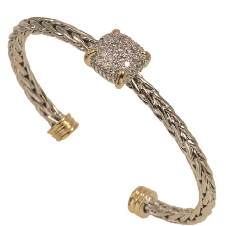 My Best Kept Jewelry - Vente Bracelet manchette - Bracelet Crystal Pave Station0