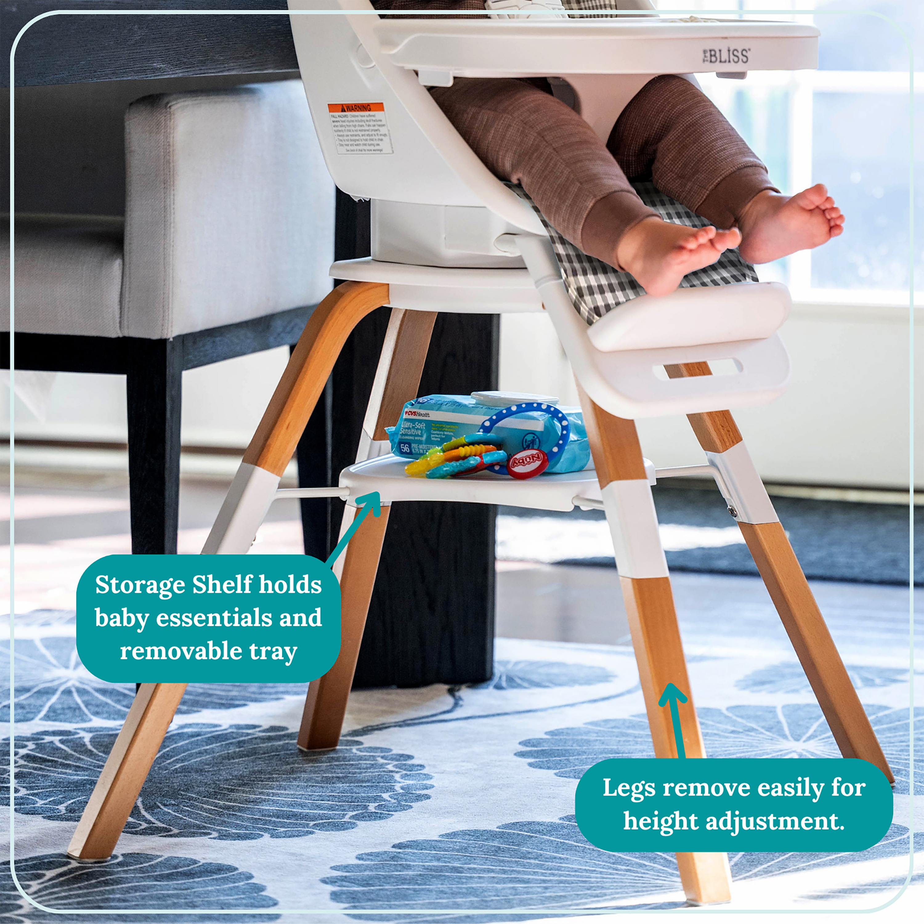 TruBliss Baby - Wholesale Highchair - Baby - 2-in-1 Turn-A-Tot High Chair with 360 degree Swivel16