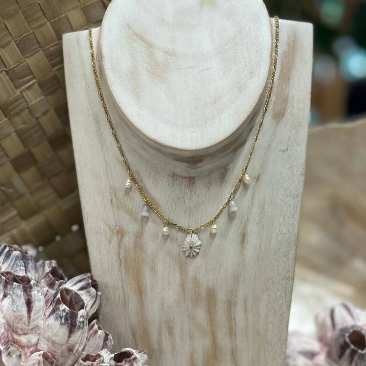 'Opihi Pendant + Cone Shell Charm Necklace for wholesale by Driftwood Dreams Hawai'i