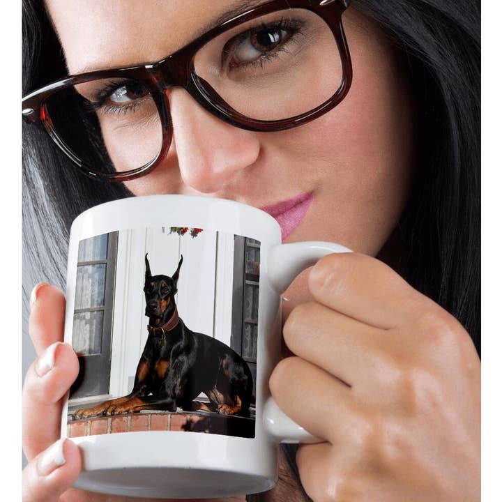 3dRose - Wholesale Coffee Mug - 3dRose, A Doberman Pinscher dog in front of house - US05 ZMU0311 - Zandria Muench Beraldo, Mug9