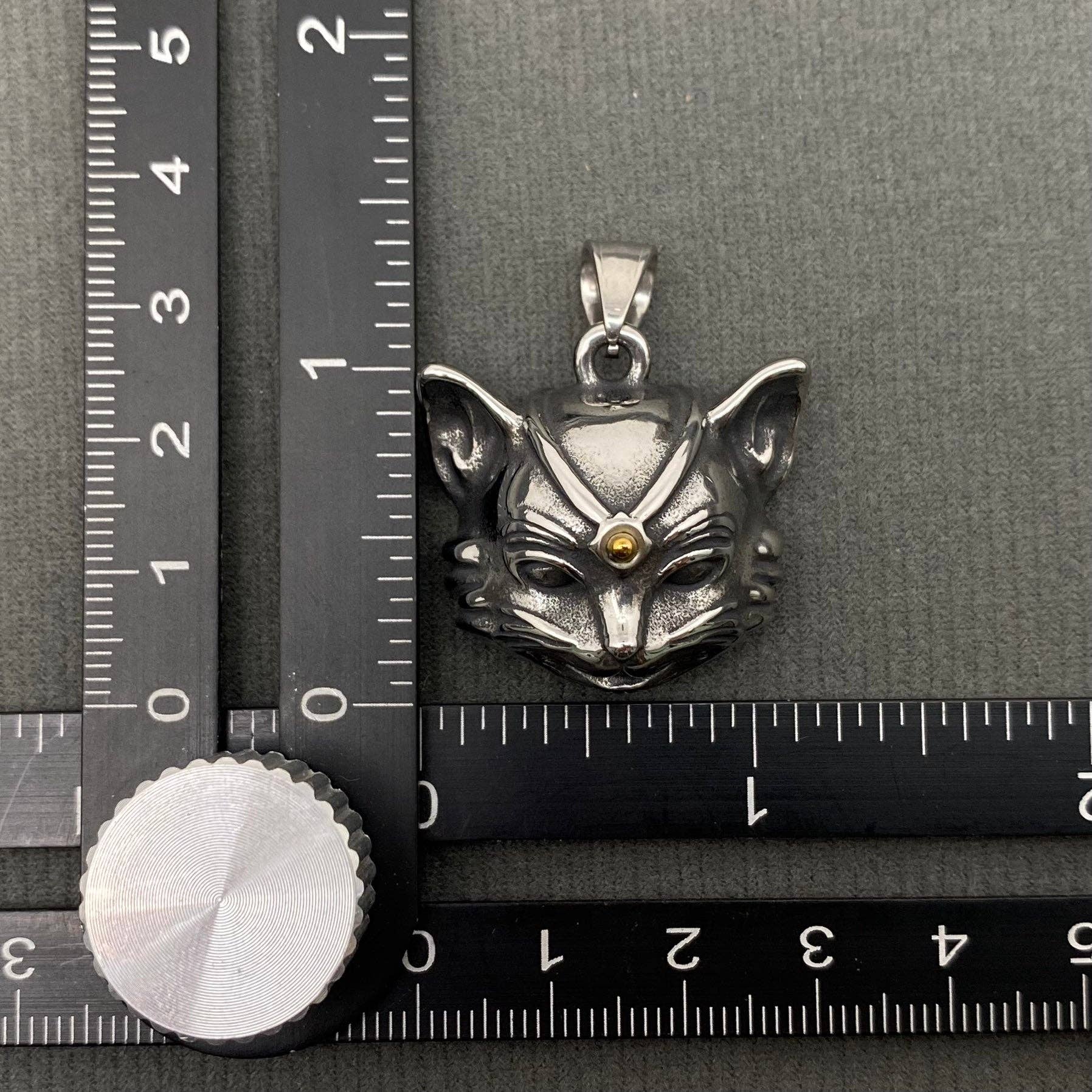Mio Queena - Wholesale Craft Supplies - Stainless Steel Cat's Head Pendant - MJ/MNP3