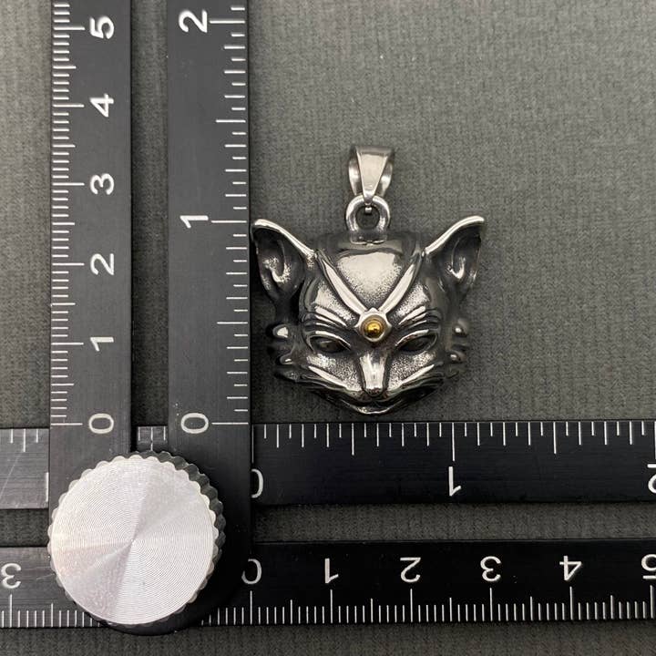 Mio Queena - Wholesale Craft Supplies - Stainless Steel Cat's Head Pendant - MJ/MNP3