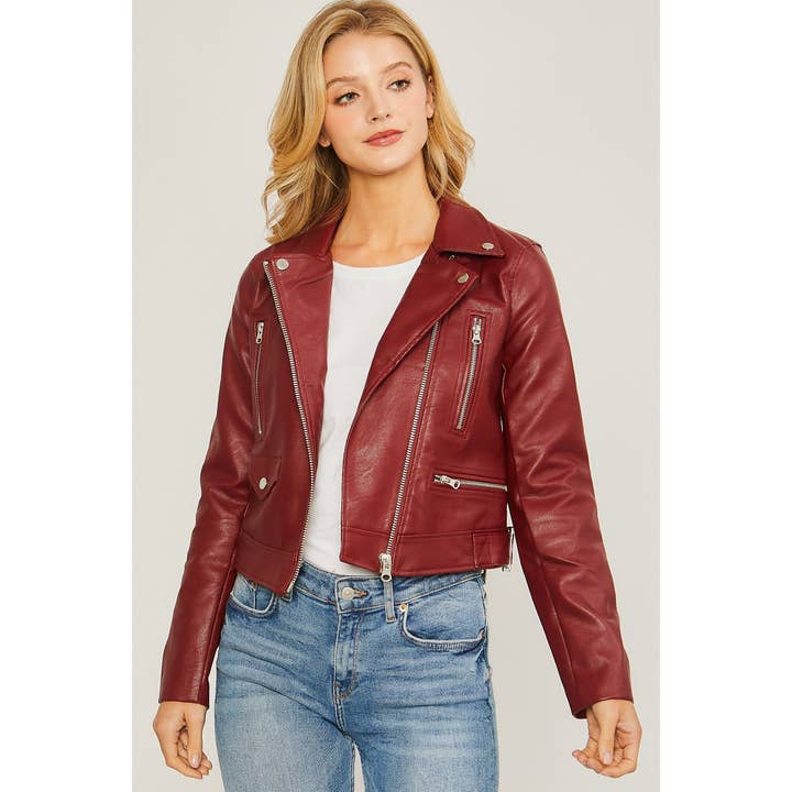 PU Moto Faux Leather Jacket for wholesale by Apolline