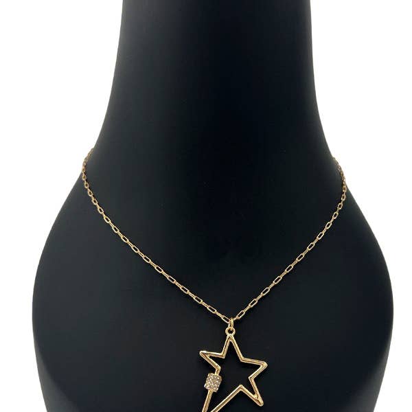 Andrea Bijoux - Wholesale Pendant/Charm Necklace - Star Cut Out Pendant Necklace