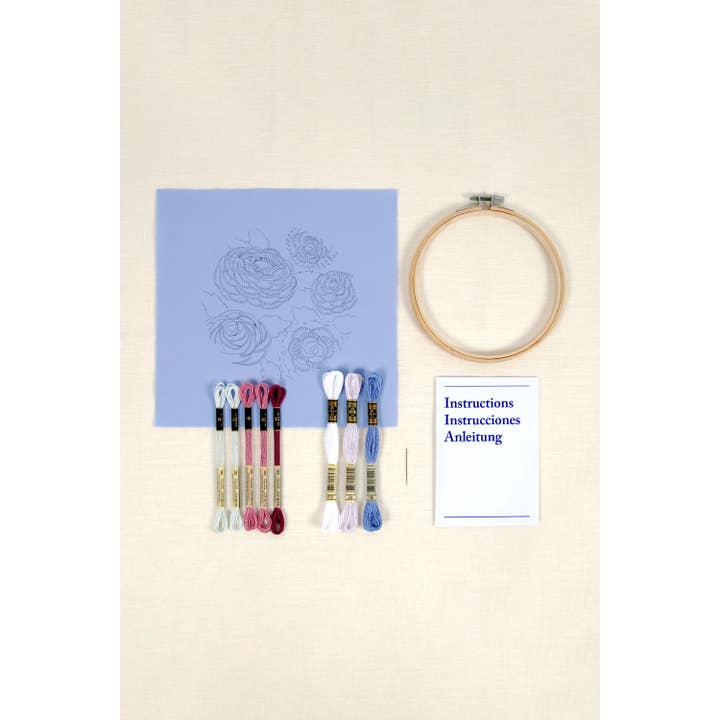 DMC - Wholesale Embroidery/Cross Stitch Supplies - DMC Designer Embroidery Kit - Ranunculus