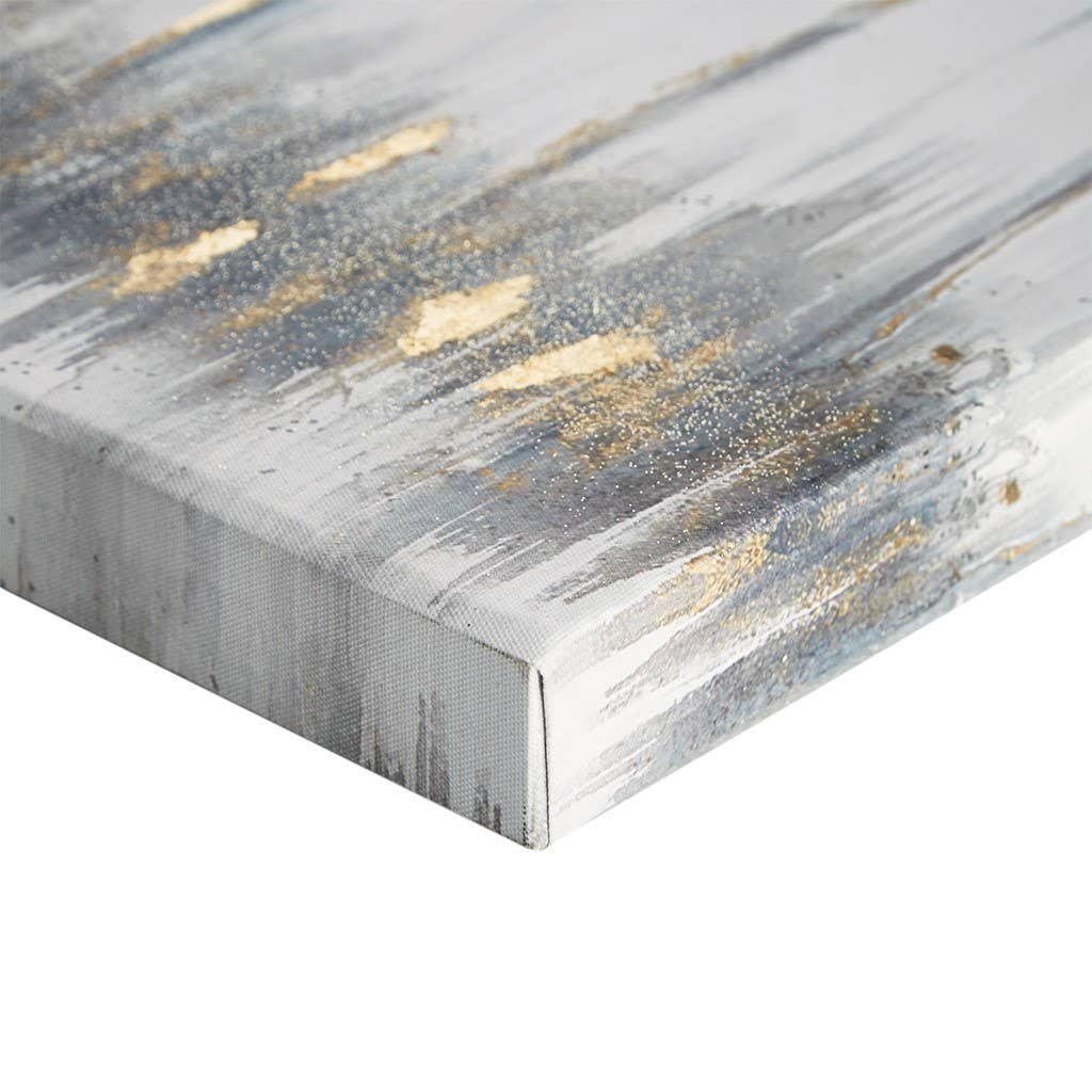 Olliix - Vente Set d'éléments de galerie photo - Art mural 3 pièces paysage abstrait feuille d'or3