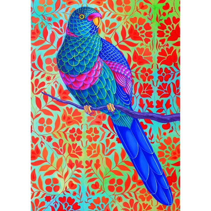 'Blue parrot' card for wholesale by Tattersfield Designs