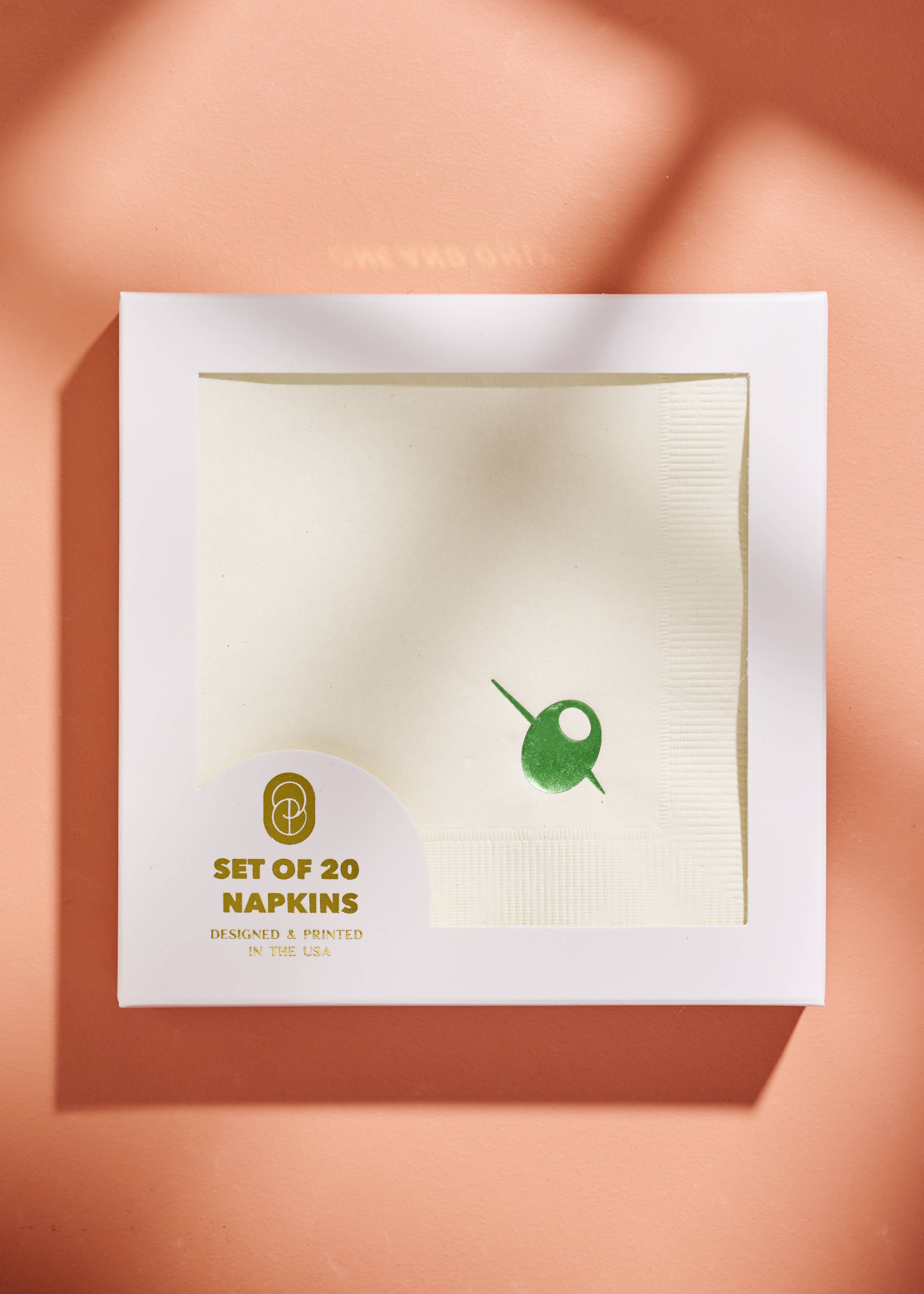 One & Only Paper - Wholesale Disposable Napkin - Olive Cocktail Napkins - Set of 201