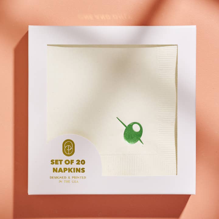 One & Only Paper – Guardanapo descartável por atacado – Guardanapos Olive Cocktail - Conj. de 201