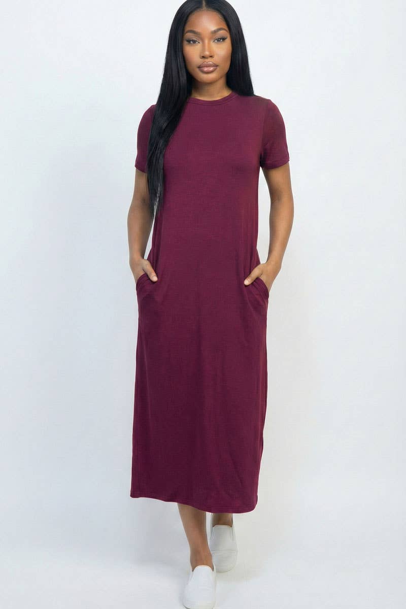 CAPELLA APPAREL - Wholesale Dress - Women's - Side Pocket Tee Dress5