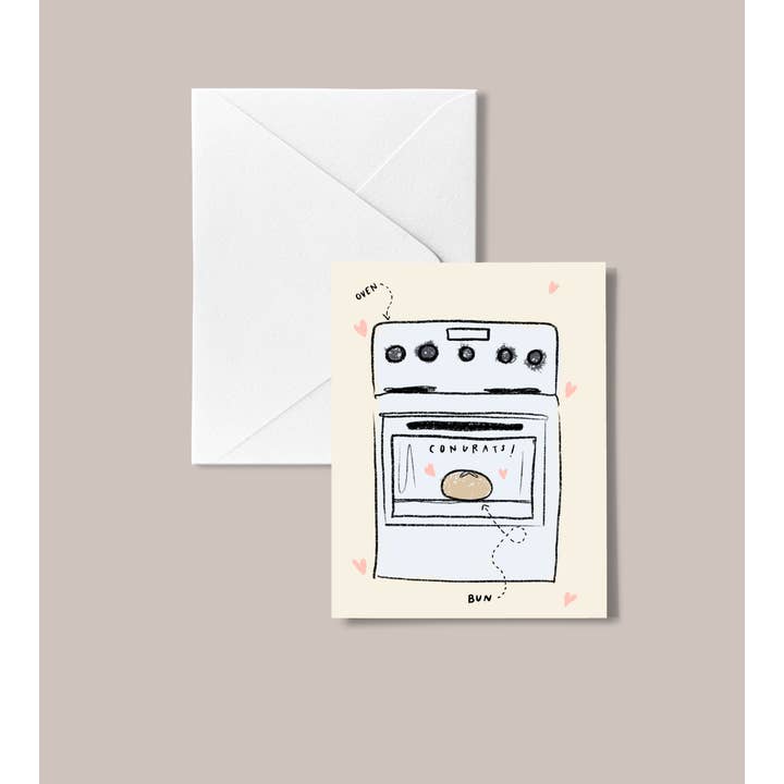 Bun in the Oven Card for wholesale by peachbaby studio
