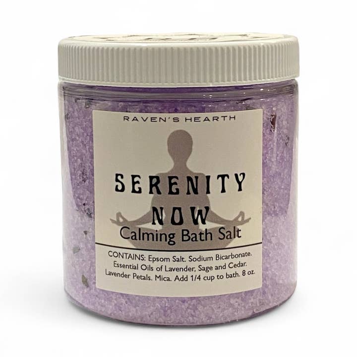 Serenity Now Bath Salt | Lavender, Sage and Cedar | Calming for wholesale by Raven’s Hearth