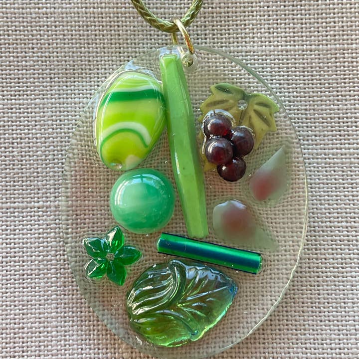 Grapes & Green Pendant for wholesale by Retro Ruby Jewels