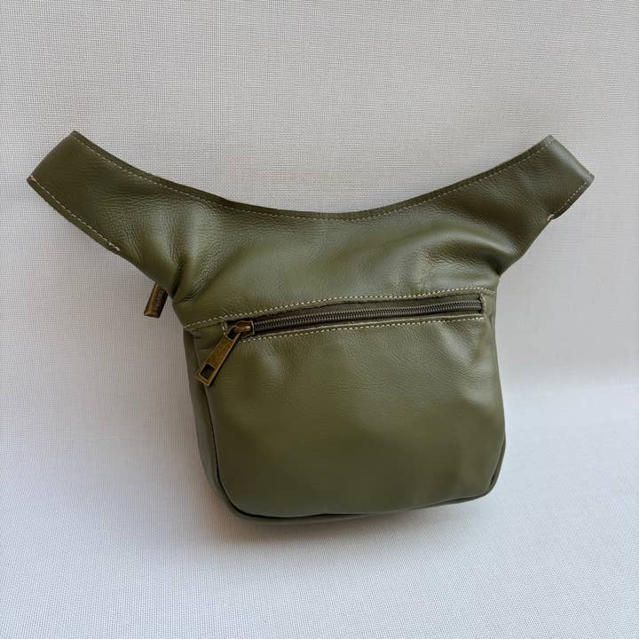 CAOMKA - Wholesale Heuptasje - Dames - Mini Heuptasje "Special Green Spring" · Nappaleer · Exclusief Stuk Nr. 171384