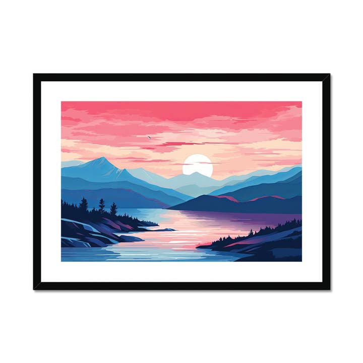 Pastel Solnedgang Indrammet & Monteret Print for engroshandel hos Pixel Gallery