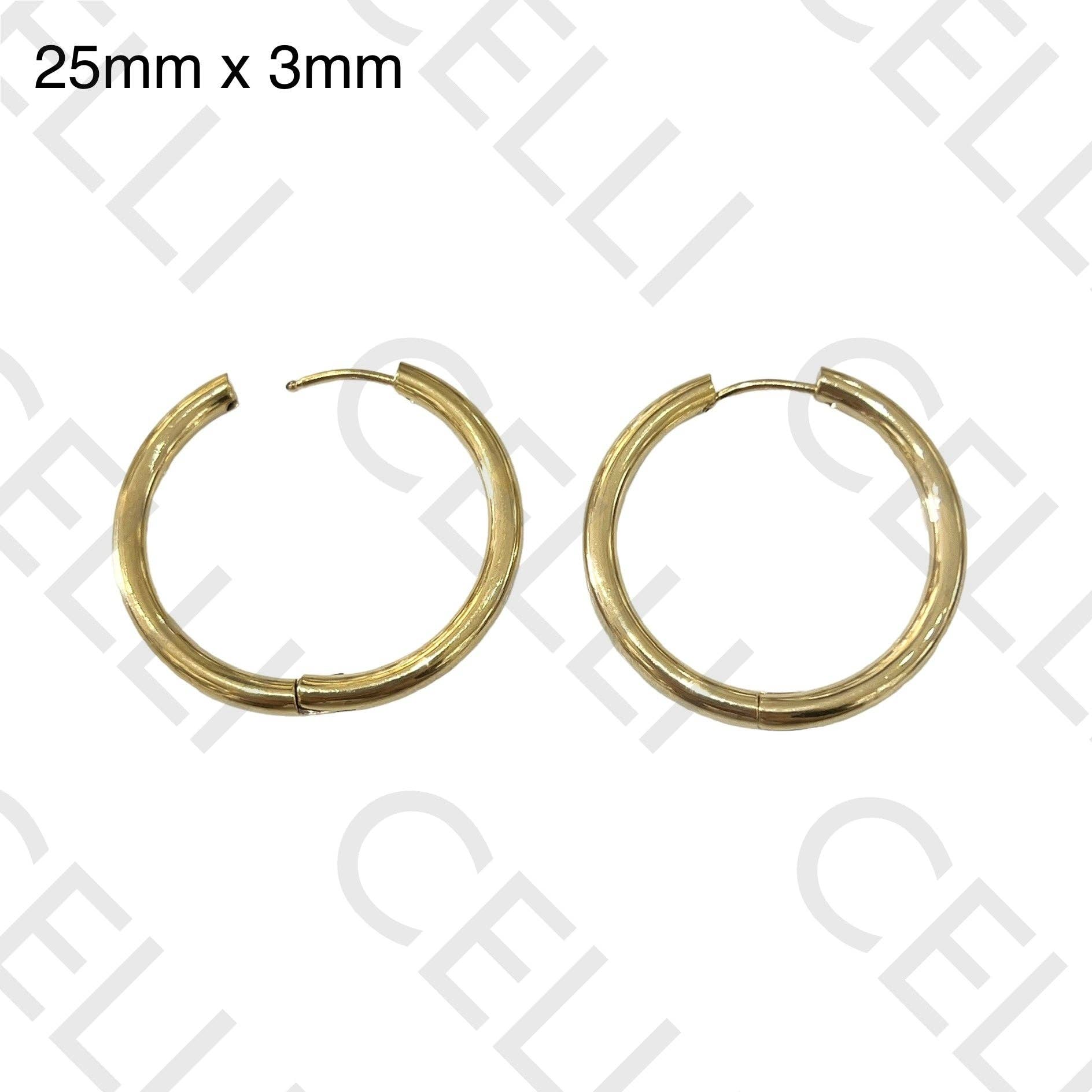 Celli Biju - Wholesale Hoop Earrings - Steel Hoop Earrings - simple 3mm14