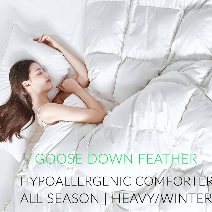 VIAI Beauty - Wholesale Down Comforter - Kasentex Ultra Soft Green Piped Edge Warm Heavy Weights Down Comforter, White, Room Decor, Graduation Gifts2