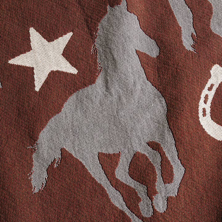 Good Merchant Co - Wholesale Throw Blanket - Wild Horse Western Throw Blanket - Brown2