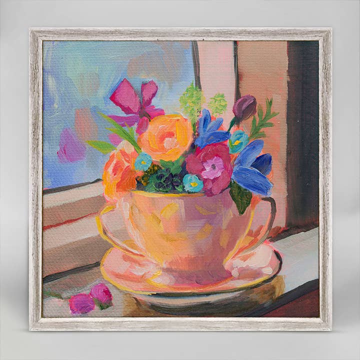 Une Jolie Tasse - Toile Miniature Encadrée Pêche pour la vente par GreenBox Art