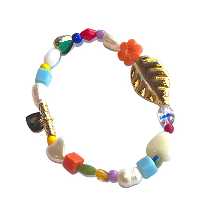 GOLD LEAF HOLY BEADZ BRACELET for wholesale by Holy Recycle