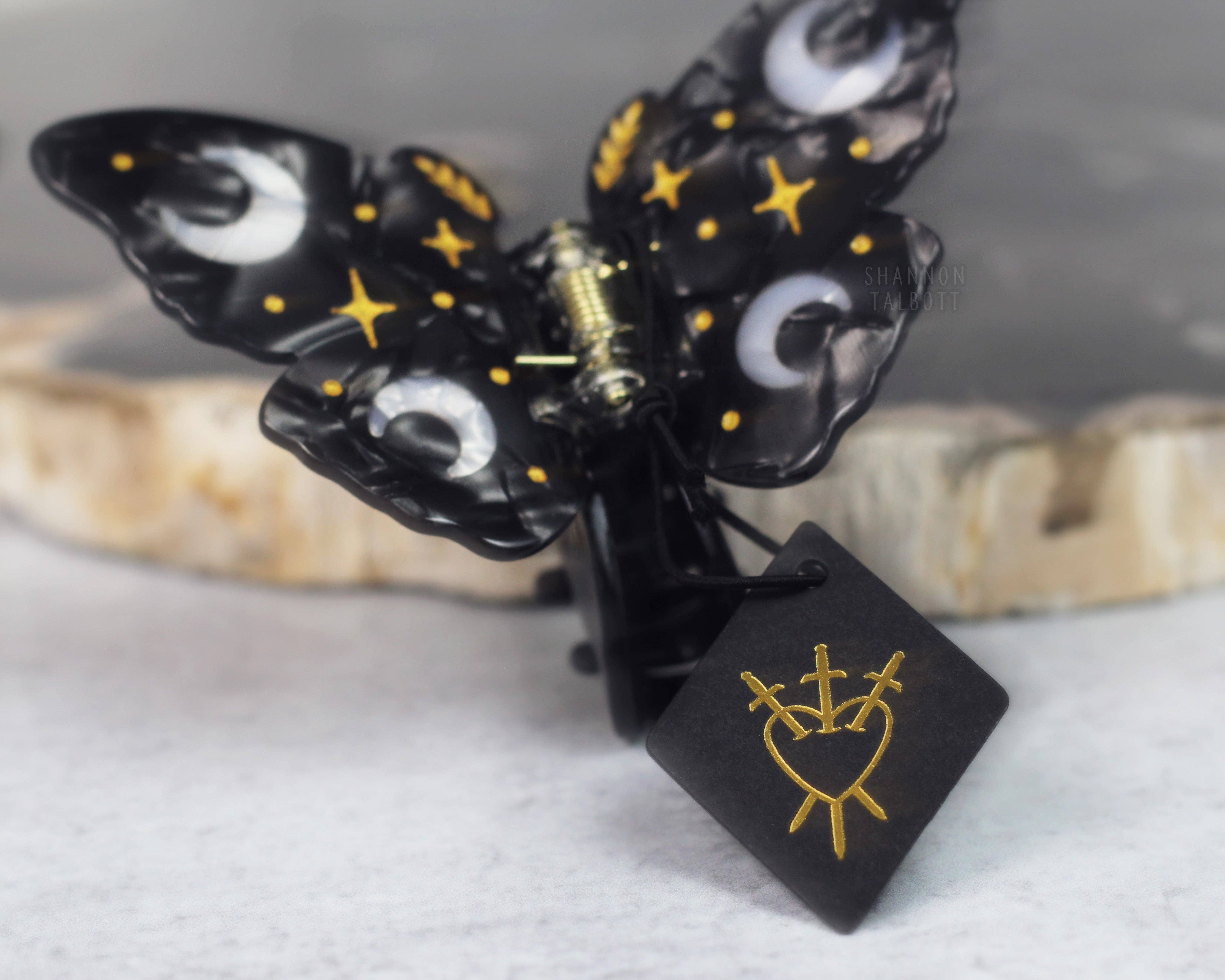 Shannon Talbott - Wholesale Hair Clip - Women's - Moon Moth Butterfly Hair Claw Unique Accessory - Gold4