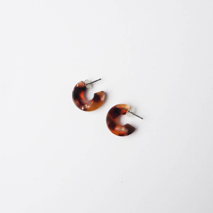 Custom Made - Venta al por mayor Pendientes de aro - Aros de aro superpequeños en forma de carey rosa