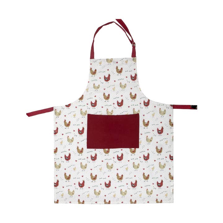 Multi Cotton Apron 28"  X  34" Farmhouse Chicken for wholesale on Faire0