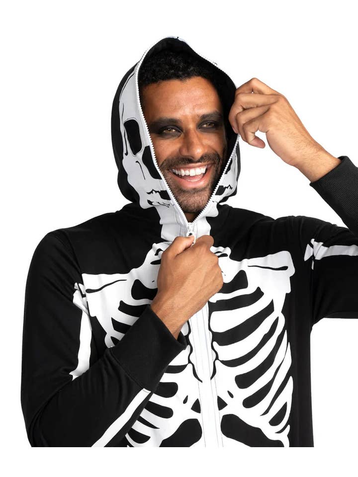 Tipsy Elves - Wholesale Onesie - Men's - Skeleton Jumpsuit - Men's Spooky Halloween Costume Onesie2