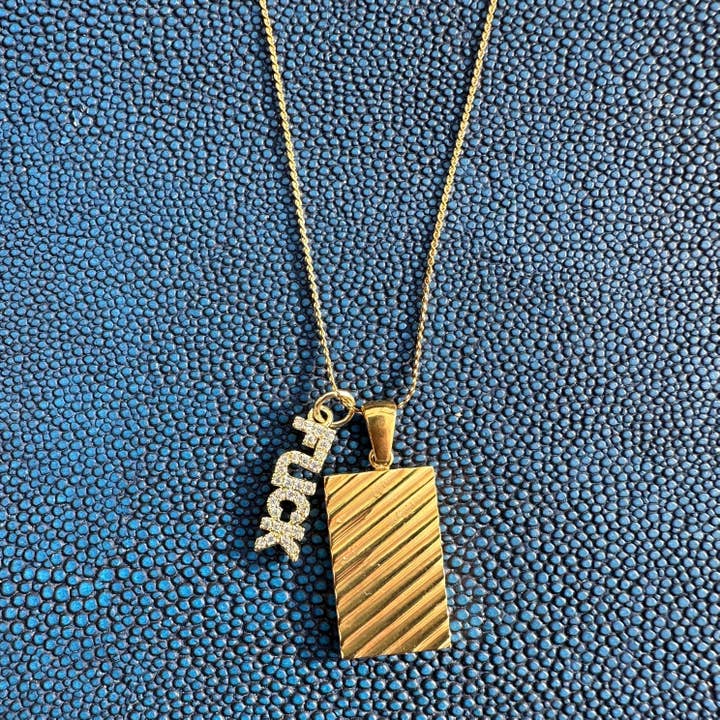 F* Pendant Necklace for wholesale by DRIP JEWELRY