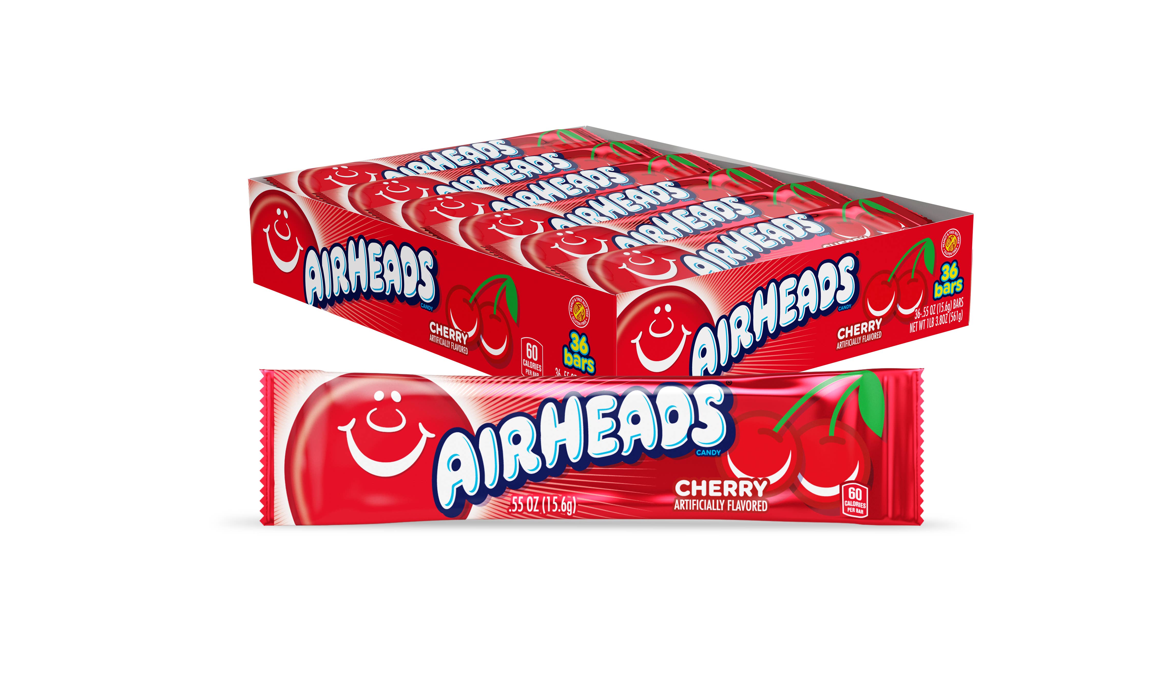 Grandpa Joe's Candy Shop - Vente Caramel écossais - Airheads Bars Cherry, barres de 0,55 oz, étui de 36 tonnes