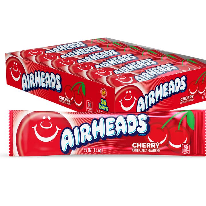 Grandpa Joe's Candy Shop - Vente Caramel écossais - Airheads Bars Cherry, barres de 0,55 oz, étui de 36 tonnes0