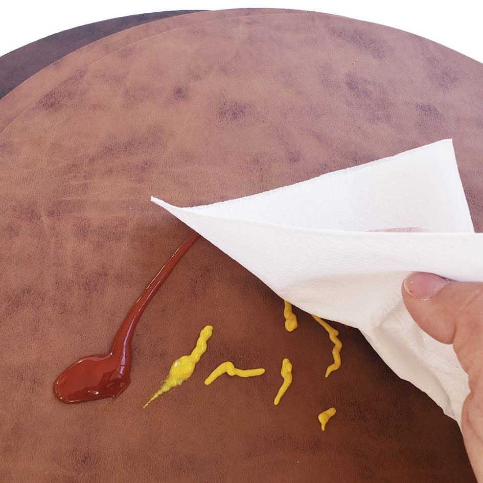 Davanti/Vía Deco Home - Wholesale Placemat - Placemat Vegan Leather Round & Copper (15 in)6