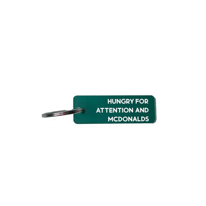 Calm Down Caren - Wholesale Keychain - Unisex - Hungry for Attention and McDonalds - Acrylic Key Tag