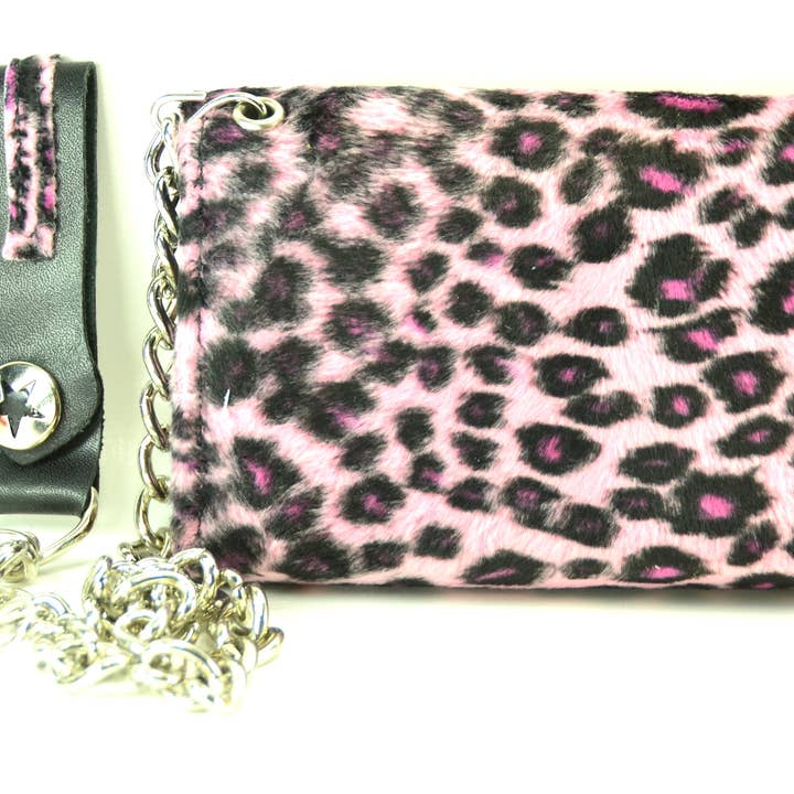 Funk Plus - Vendita all'ingrosso Portafogli - Donna - Portafoglio leopardato peloso WF-LEO con interno in vera pelle12