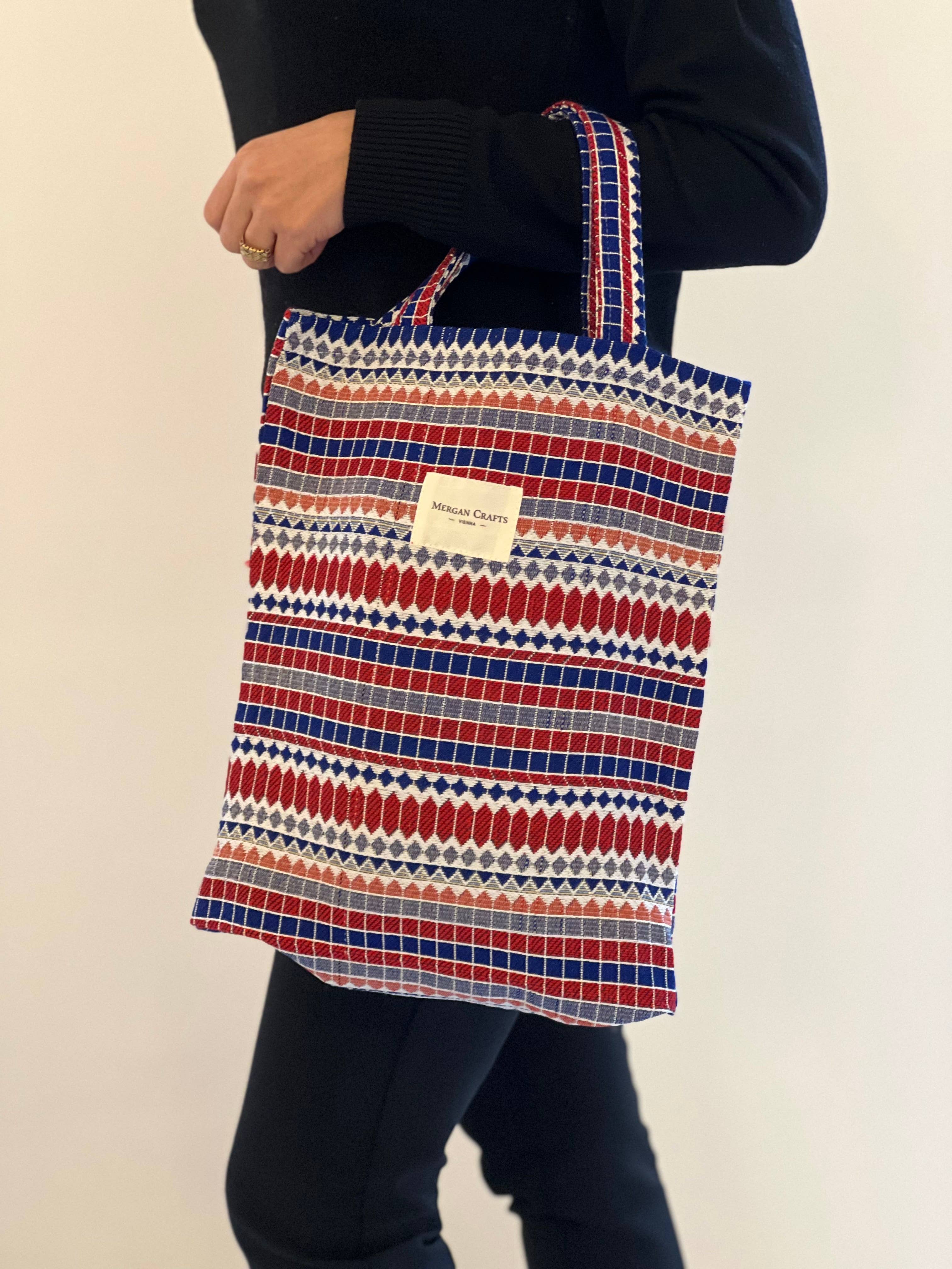 MERGAN CRAFTS - TEXTILE – Sacola - Mulher por atacado – Bolsa tote, sacola de compras e bolsa para presente com alça curta - LOZY2