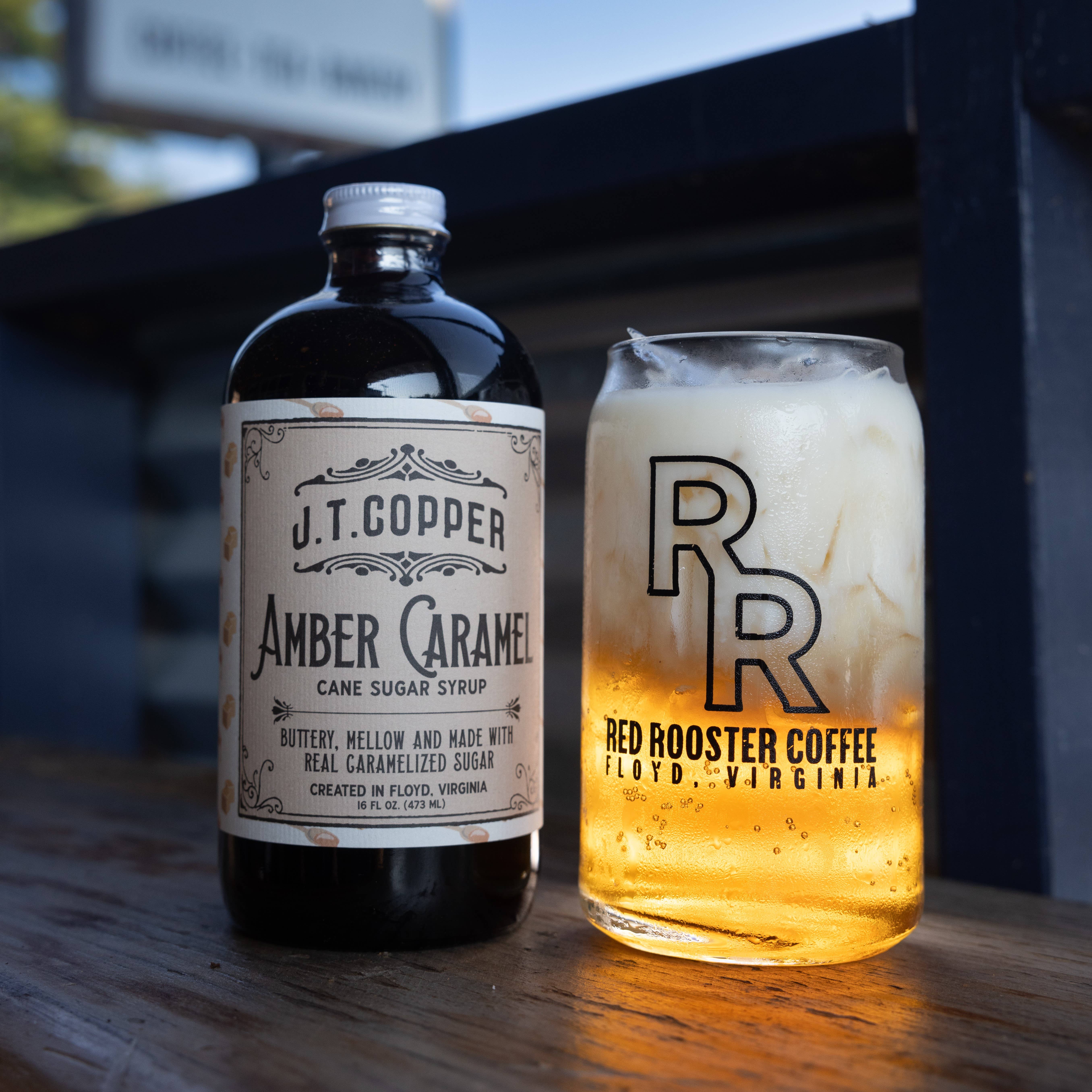 Red Rooster Coffee Roaster - Wholesale Cocktail Mix/Syrup - Amber Caramel Syrup – Organic, Vegan, Gluten-Free – 16 fl oz2