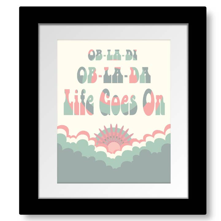 Ob-La-Di Ob-La-Da by the Beatles - Song Lyrics Music Print for wholesale by Song Lyrics Art