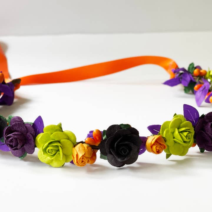 Handcrafted Halloween Flower Crown for wholesale by The Pearled Rose