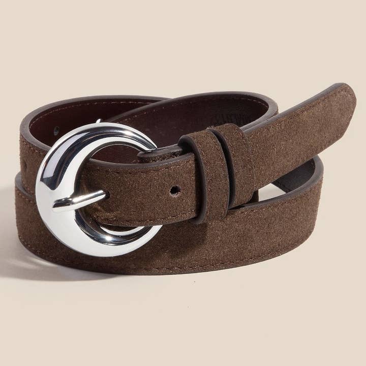 Cinto de Pele Rústica com Fivela Redonda por atacado de Anarchy Street