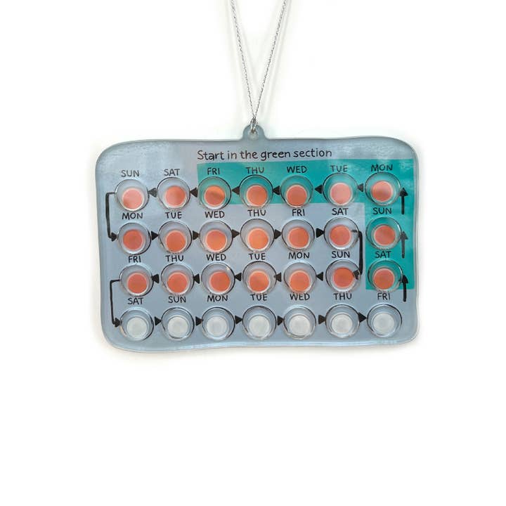 Birth Control Pill Shaker Christmas Ornament for wholesale by Drawn Goods