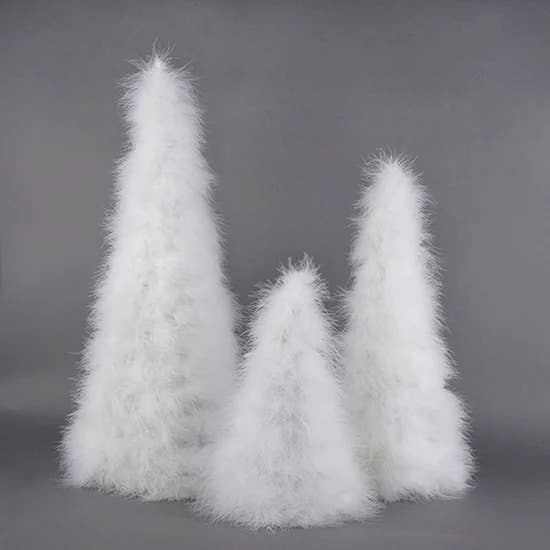 Zucker Feather Products - Wholesale Christmas Decoration - Marabou Feather Tree 24" - White