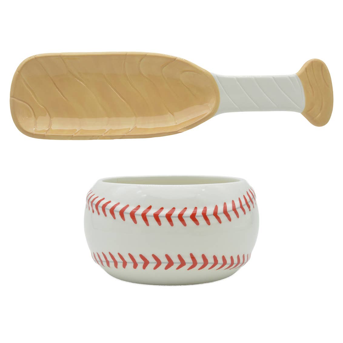 Godinger - Wholesale Serving Tray - Baseball Bowl and Bat Serving Tray Set - Sports Lover1