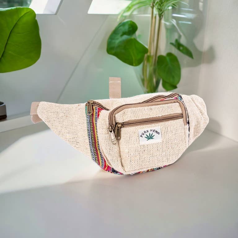 Natural Hemp+color fanny pack for wholesale on Faire5