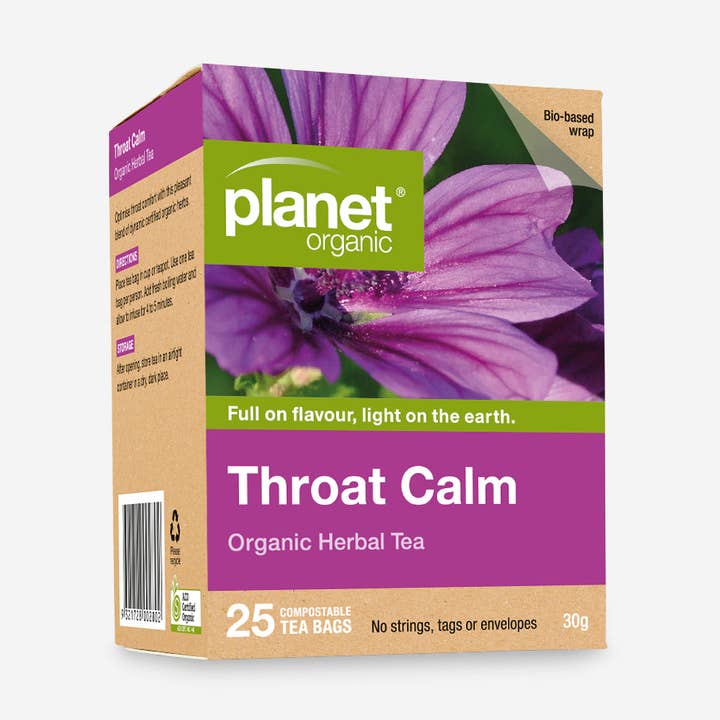Throat Calm Tea Bags for wholesale by Planet Organic