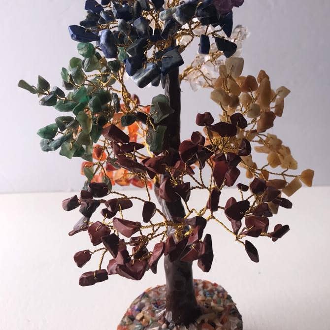 jiomind - Vendita all'ingrosso Decorazioni da tavolo - Bonsai in pietra preziosa/cristallo dei sette chakra (albero da 500 fiches)