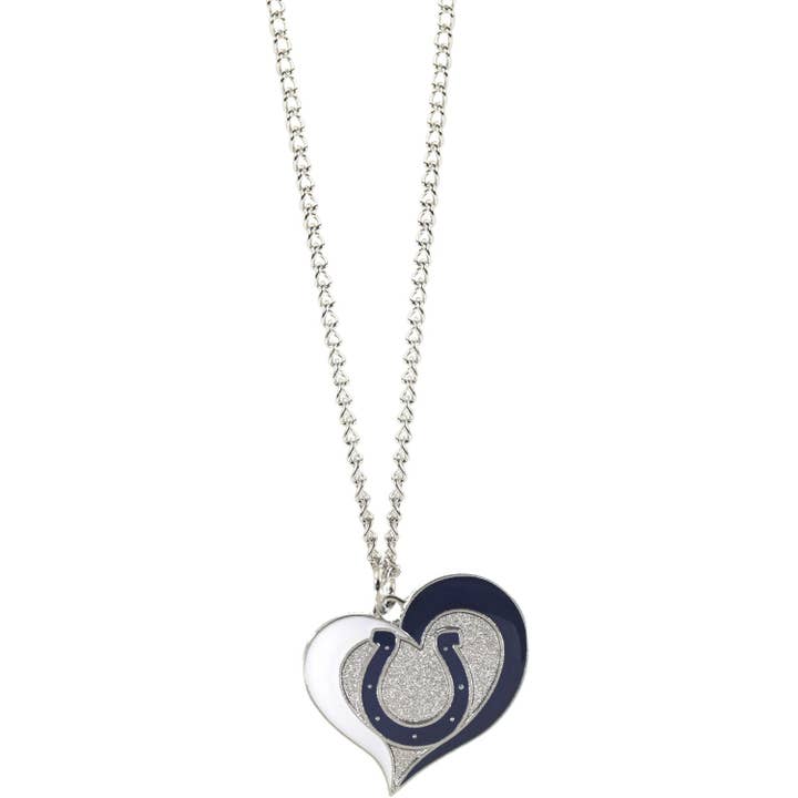 NFL Indianapolis Colts Swirl Heart Necklace for wholesale by Aminco USA