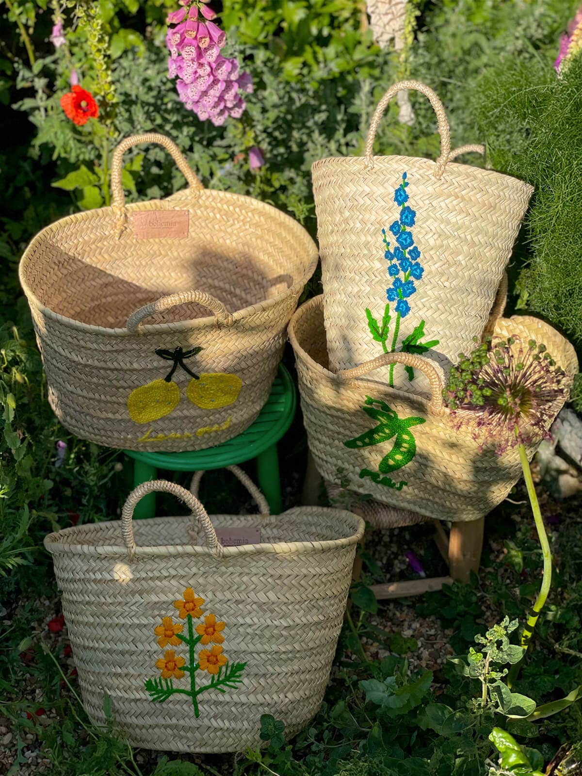 Bohemia Design [now closed] – Engroshandel Kurv – Håndbroderet Markedskurv, Cosmos4